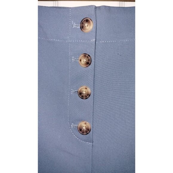 NWT Loft High-Waist Wide-Leg Flat-Front Button-Fly Tailored Dress Slacks (Sz 10) - Picture 3 of 7